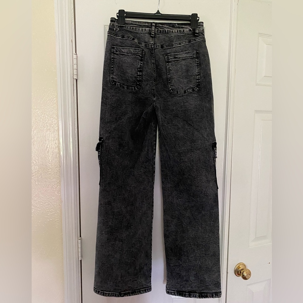 Stylish Black Cargo Women Jeans - Picture 2 of 9